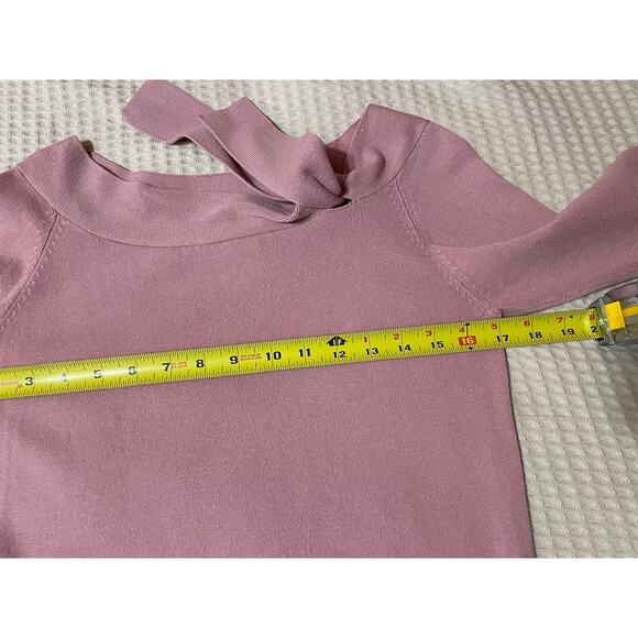 VTG Fred David Side Neck Tie Open Neckline 3/4 Sleeve Purple Blouse Size Medium - Picture 6 of 11